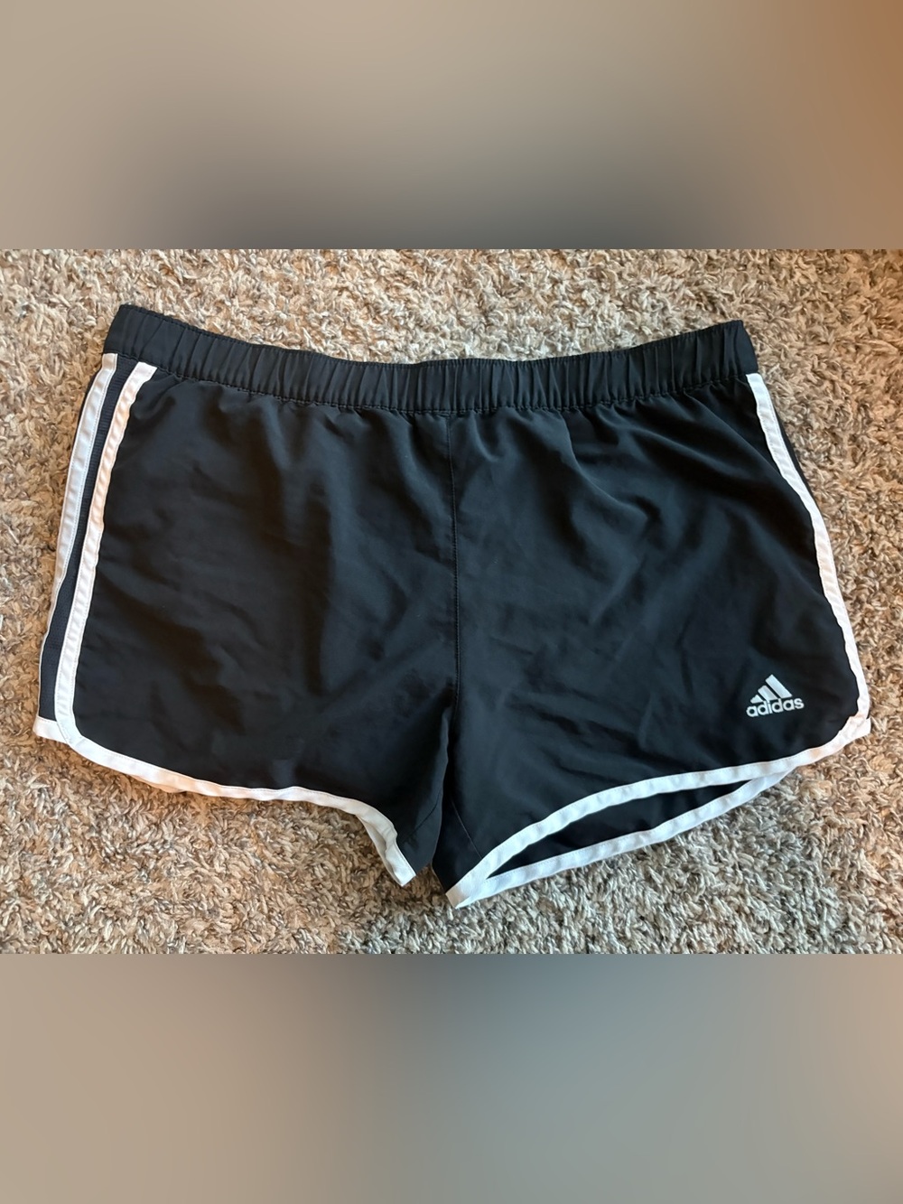 Adidas Marathon 10 Climalite Running Shorts Black White Women's Size Medium